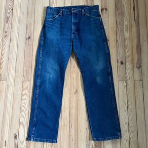 Wrangler Jeans Mens Regular Straight Leg‎ Denim Classic Blue Western Pants 34x32